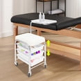 thumbnail image 4 of White Iron Nail Tools Cart 31x38x44cm Movable Storage Rack With Roller Seat, 4 of 10