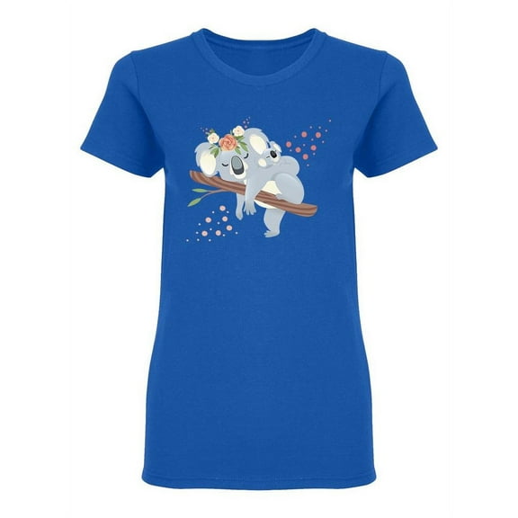 Sleeping Koala Mother And Son T-Shirt Women -Image by Shutterstock, Female Large