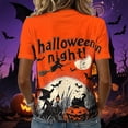thumbnail image 6 of Jsaierl Womens Halloween Shirts Cute Witch Print Tees Fall Work V Neck T-Shirts Short Sleeve Dressy Casual Blouse Tops Halloween Party Supplies,Sizes S-2XL, 6 of 7