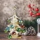 thumbnail image 2 of 2 piezas de árbol de Navidad de cristal en miniatura, artesanía, decoración navideña de escritorio para el hogar amarillo y rojo, 2 of 9