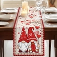 thumbnail image 3 of Table Runners 72 Inches Long Dress Scarves, Valentine's Day Farmhouse Kitchen Table Runner, Coffee Tablerunners, Red Gnomes Love Balloon Rose Trees 14x72 Inch, 3 of 9