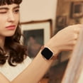 thumbnail image 3 of BANDOVA Slim Genuine Leather Band Compatible with Apple Watch, Women's Thin Replacement Strap, Brown with Rose Gold, 38/40/41mm, 3 of 7