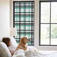 thumbnail image 3 of Teal Black Plaid Window Privacy Film, Farmhouse Teal Black Checkered Static Cling UV Sun Blocking Tint Film Heat Control Windows Films for Bedroom Bathroom, Window Stickers 23.6"x59", 3 of 8