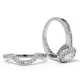 thumbnail image 2 of Pompeii 1 1/2 Carat  Diamond Halo Engagement Wedding Ring Set Matching Band 14k (H-I,I1), 2 of 3