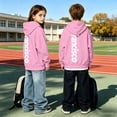 thumbnail image 2 of WhouRiu Boys Girls Letter Graphic Hoodie Kids Unisex Long Sleeve Hooded Pullover With Pockets Autumn Winter Soft Cozy Sweatshirts,9-10 Years, 2 of 9