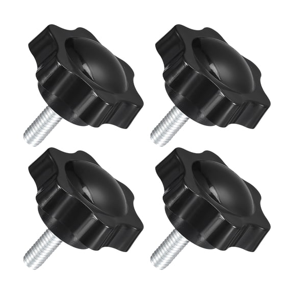 Uxcell 4Pack M6 x 16mm Star Knobs Plastic Hex Shaped Hand Clamping Knob Screw