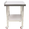 thumbnail image 3 of Stainless Steel Prep Table, 24 x 24 x 35-1/2 Inch, 440lbs Load Capacity Heavy Duty Metal Worktable with Backsplash Adjustable Undershelf & 4 Casters, 3 of 8