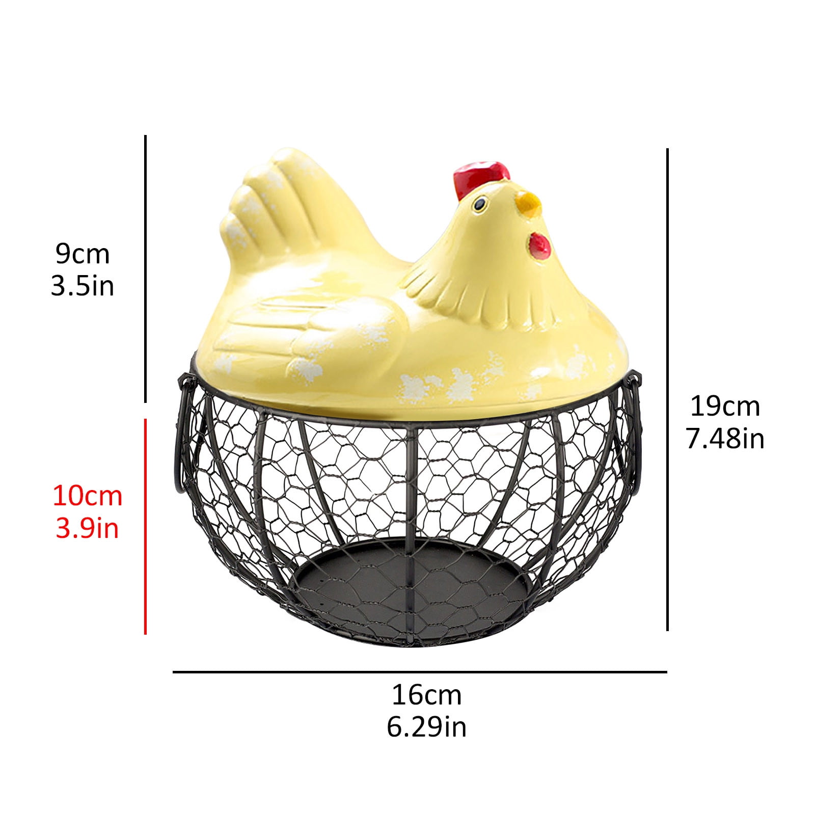 Rovga Eggs Holder Basket Organizer Storage Ceramic Fruit Container Kitchen Hen Decor