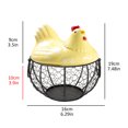 thumbnail image 3 of Eggs Holder Basket Organizer Storage Ceramic Fruit Container Kitchen Hen Decor/ Creative Egg And Snack Storage Basket, Iron Restaurant Storage Basket, Small Yellow, 3 of 3