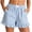 01 Light Blue, variant on Women's Linen Shorts: Summer Beach Casual Shorts Comfortable and Lightweight Perfect for Vacations and Cruises Lounge Pants with Pockets Purple S