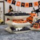 thumbnail image 3 of Juego de 4 fundas de almohada CHAO diseño de castillo de calabaza 18 x 18 pulgadas, 3 of 5