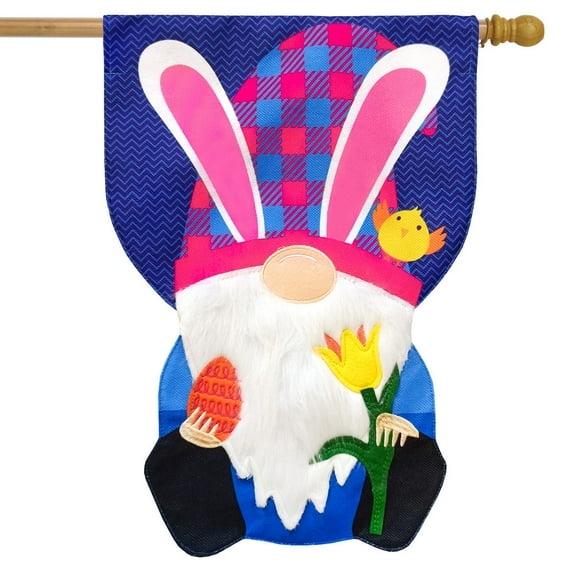 Briarwood Lane Easter Gnome Burlap House Flag