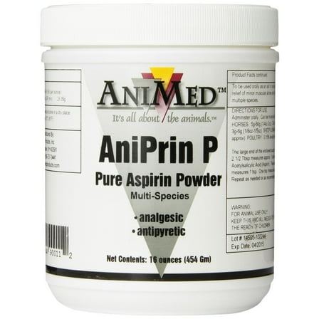 AniMed AniPrin P 16 oz Pure Aspirin Powder for Horses Analgesic Antipyretic