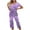 Purple, variant on QLEICOM Womens Pajama Sets,Pajamas for Women Set,2 Pack Women's Pajama Sets Short Sleeve Two-Piece Pjs V Neck Tops and Capri Pants Print Lounge Sets