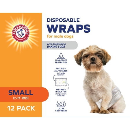 UPC: 0742797884110 | Arm & Hammer Small Male Dog Diaper Wraps – 12 Pack  Adjustable  Wetness Indicator