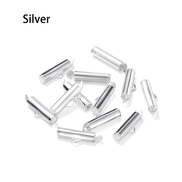 30-50 unids/lote, tapas de extremo de engarce, hebillas de cierre deslizante, tubos, conectores de pulsera Diy, hallazgos de telar para accesorios de fabricación de joyas Tan Jianjun unisex