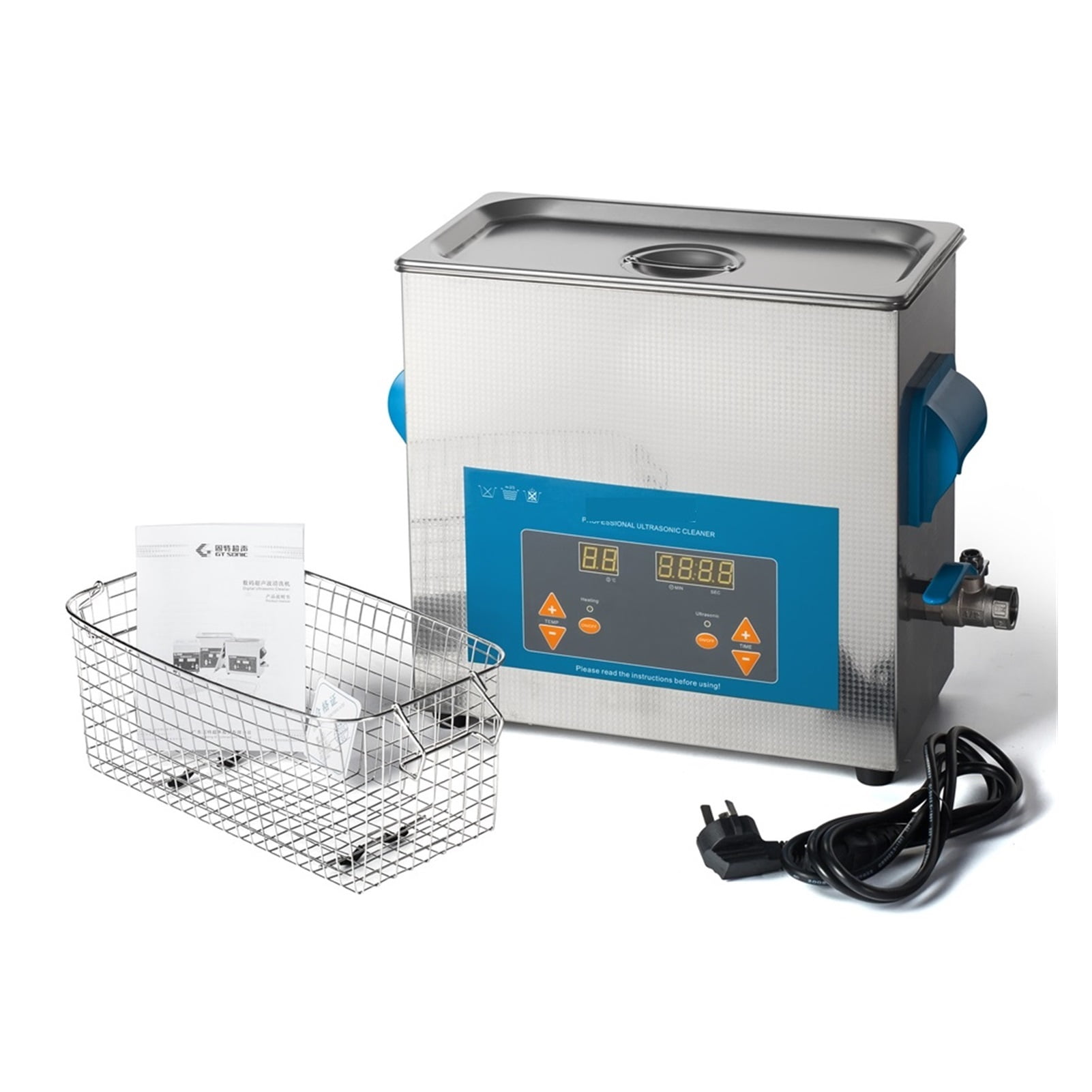 Ultrasonic Cleaner 6L 150W With Digital Display Heating Basket Ultrasonic Bath ,Strong Cleaning