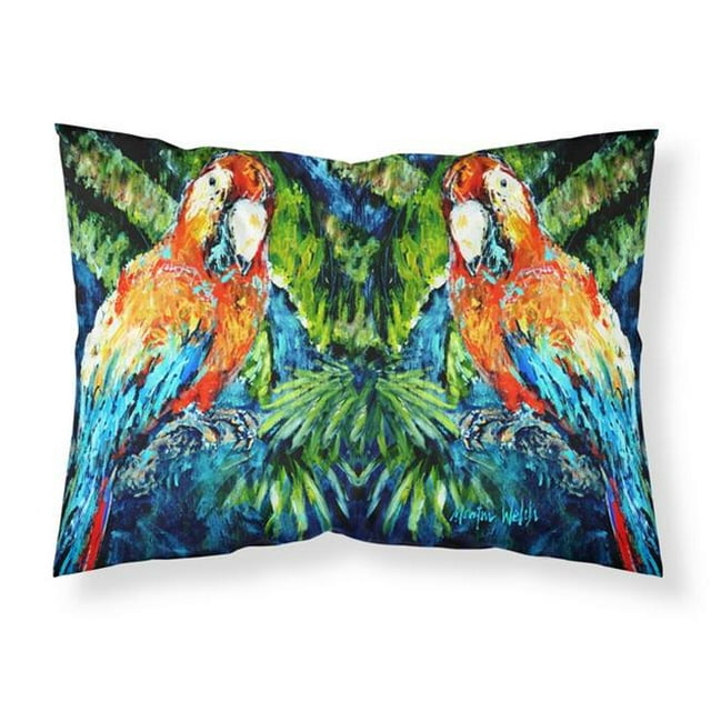 Carolines Treasures MW1216PILLOWCASE Parrots Yo Yo Mama Fabric Standard Pillowcase