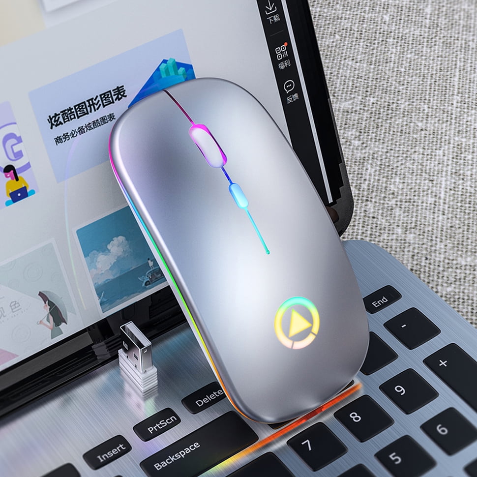 Ergonomic Wireless Mouse Rechargeable Silent LED Backlit Portable Cute