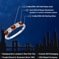 thumbnail image 2 of Gem Stone King 925 Silver and 10K Yellow Gold Red Garnet and White Topaz Wedding-Bands Ring for Women | 1.77 Cttw | Round 4MM | Gemstone January Birthstone | Size 7, 2 of 6