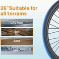 thumbnail image 6 of URLIFE 26" Electric Bike for Adults,750W Peak Motor,48V 10.4Ah Removable Battery, 60 Miles Range, 7-Speed City Commuter Ebike,UL2849-White, 6 of 12