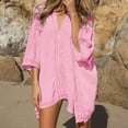 thumbnail image 5 of oqasdz Solid Color Women Beach Bathing Suit Swim Bikini Swimsuit Oversized Cover Up Dresses Soft Female Beachwear, 5 of 8