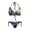 Psychedelic Space Galaxy Print, variant on Chririnla Women's Halter Neck Two Piece Bikini Set - Cute White Paw Print Design - Quick Dry, Tie Side Swimwear for Beach Vacation & Pool Party