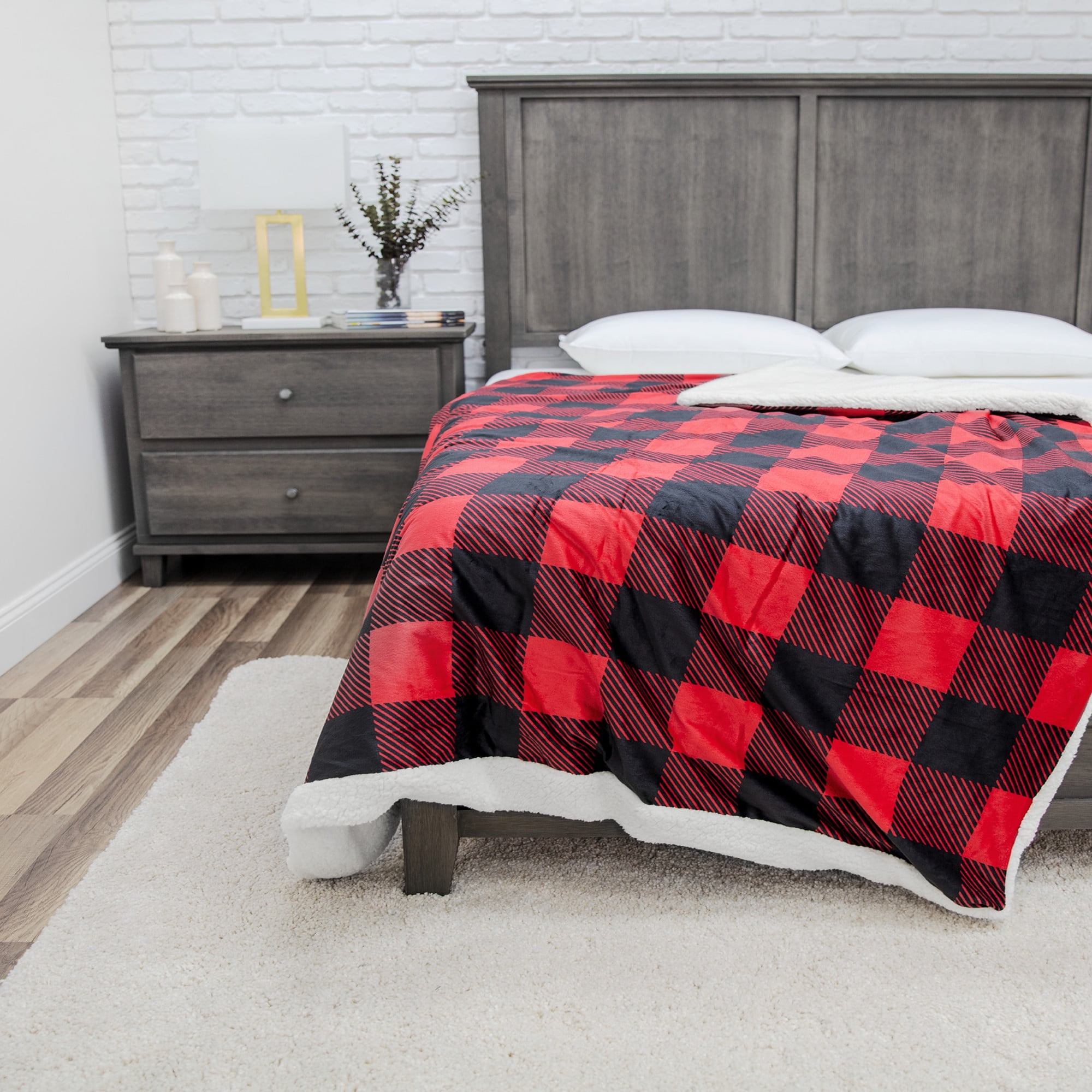 Wellness Collection 12-Pound Buffalo Check Weighted Blanket - Walmart.com