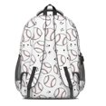 thumbnail image 3 of Baseballs Dots White Pattern Backpack for School, Cute School Bag with Adjustable Shoulder Straps and Padded Back, 16.9"x12.6"x5.9", 3 of 5