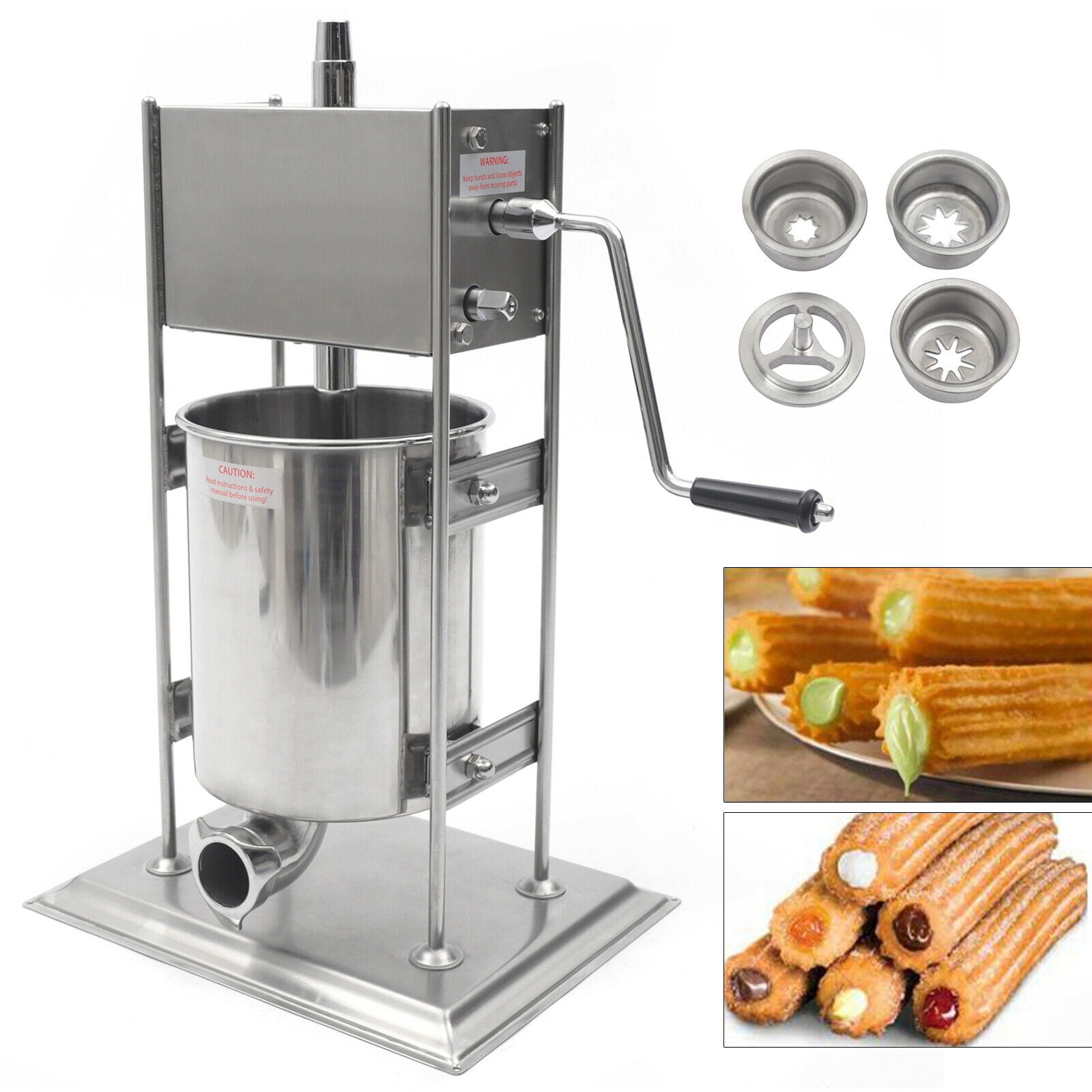 Máquina manual comercial para hacer churros de 10L, máquina de frutas  latinas de acero inoxidable, máquina de embutición de salchichas verticales  con