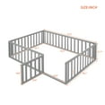thumbnail image 5 of Daybed for Kids, Solid Wood Montessori Floor Bed Frame with Fence&Door Grey - Full, 5 of 5