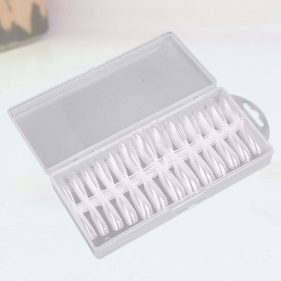 TAILTOSS Natural Look Removable Fake Nails 18x5in Transparent Plastic Nail Plate for Wedding Prom