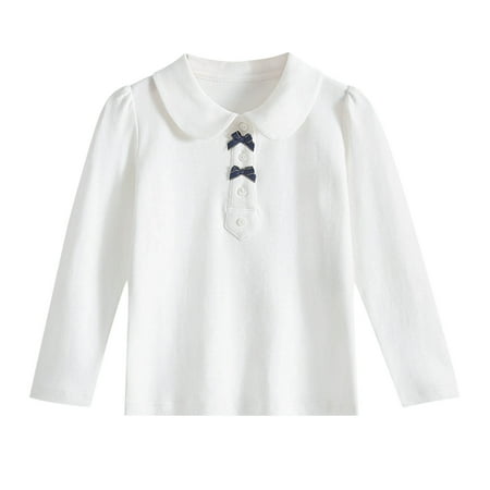 

ZMHEGW Kids Girls Long Sleeve T Shirt Shirt Top Solid Color Undershirt Children s Clothing Toddler Boys Girls T Shirts