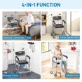 thumbnail image 4 of HOMCOM Shower Commode Wheelchair, Padded Seat, 331 lbs., Black, 4 of 10
