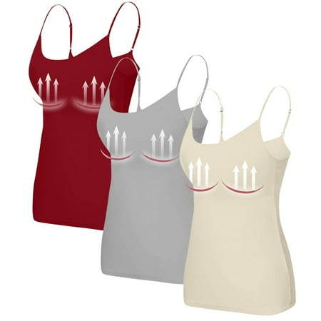 Alitao Camisole Tops Workout Tops Women s Summer Tops 2025 Tank Top Yoga Gym Sleeveless Camisole Plus Size Underwear With Chest Pad S 6XL Cotton Shirts Summer Tops Rose Gold 3XL