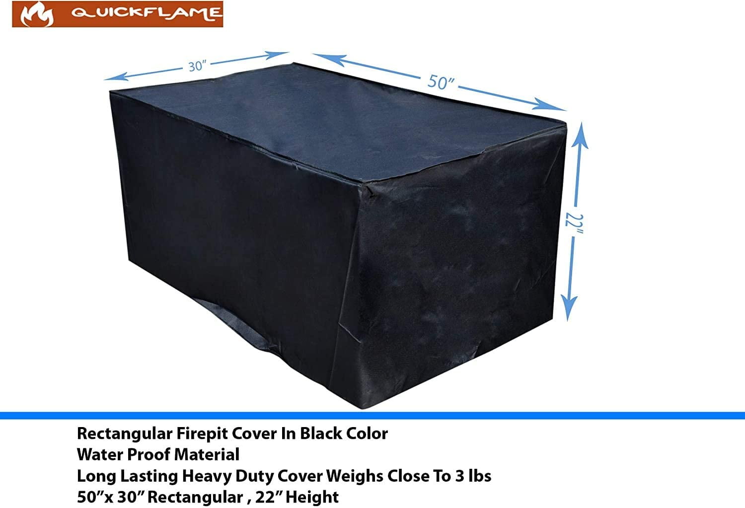 33 Inch Square Gas Firepit Cover, 50 Fire Pit Cover