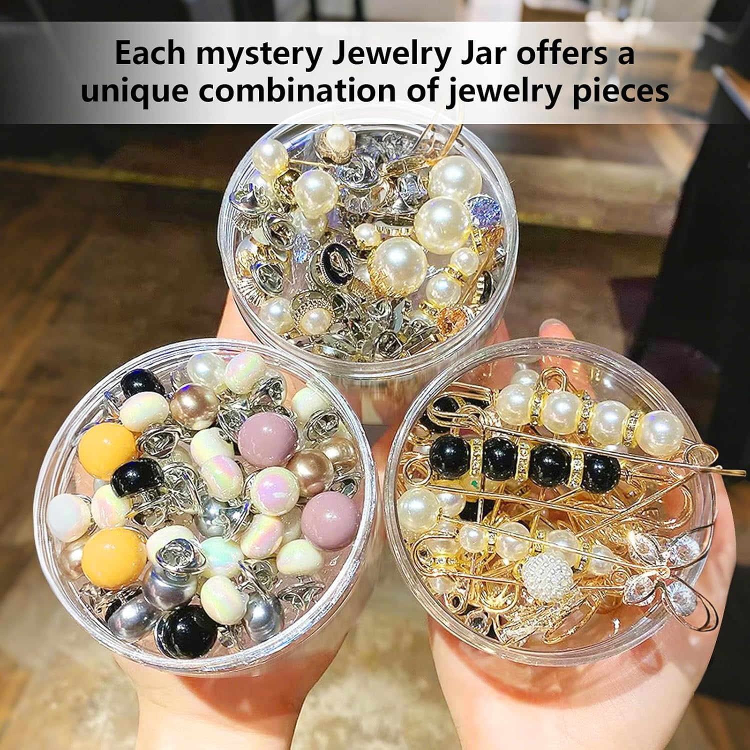 Mystery Jewelry Jar - 25.4fl Oz Surprise Jewelry Box for Women, Mystery Jar Gift Set Including Necklace/Earrings/Rings/Bracelet/Keychain/Hair Clip - Unique festival gifts (1Set)