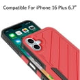 thumbnail image 3 of For Iphone 16 Plus 6.7 Inch Noble Lined Shockproof Dual Layer Hybrid - Redblack, 3 of 6