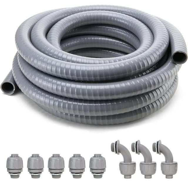 Kit de conductos flexibles herméticos DWALE de 3/4 pulgadas y 15 m con accesorios