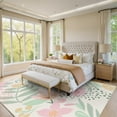 thumbnail image 6 of BERTHMEER Large Area Rugs 8’x10' Clearance for Living Room Bedroom Pink Cute Soft Dining Room Farmhouse Non Slip Washable Beige Botanical Floral Contemporary Accent Carpets, Muticolor, 6 of 6