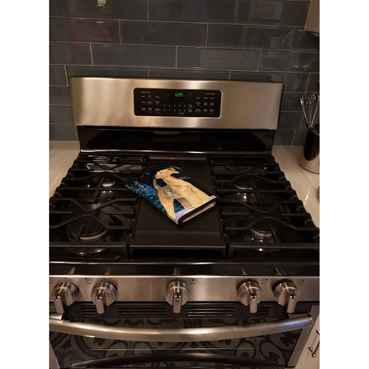 Starry Night Airedale Oven Mitt