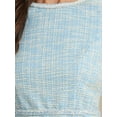 thumbnail image 5 of INSPIRE CHIC Tweed Dress for Women's Crew Neck Wear to Work Office Bodycon Pencil Dress L Blue, 5 of 6