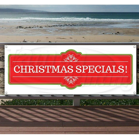 Christmas Specials 13 oz Vinyl Banner With Metal Grommets