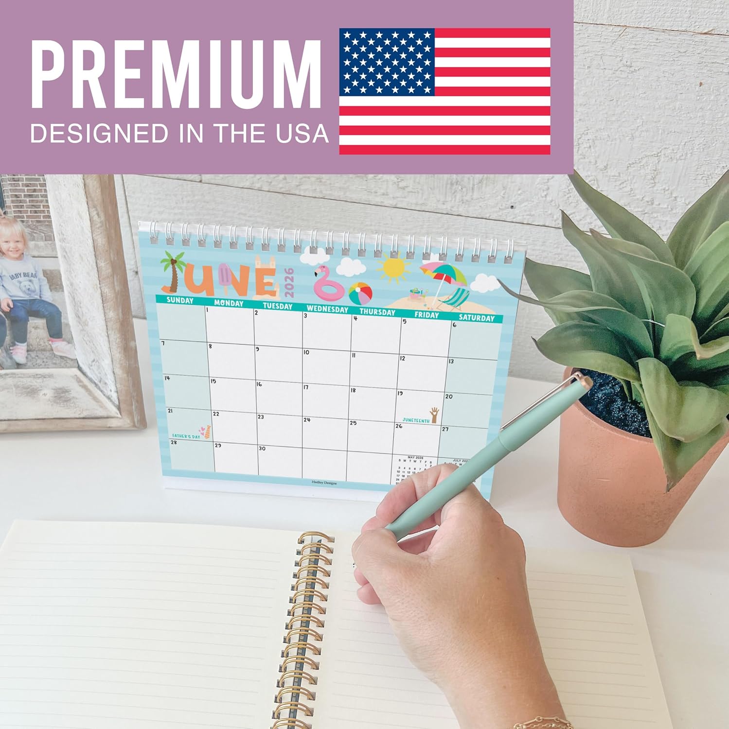 Small Desk Calendar 2026-2027 - Standing Flip Desk Calendars 2026, 18 Months Stand Up Calendars from Jan 2026 to June 2027, Typography Desktop Calendar Planner for Home, School, Office