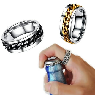 Bottle Opener Ring, Open Beer Ring Can Reduce Pressure, Men's Rotating  Chain Titanium Steel Ring, Couple Stainless Steel Ring - Temu United Arab  Emirates