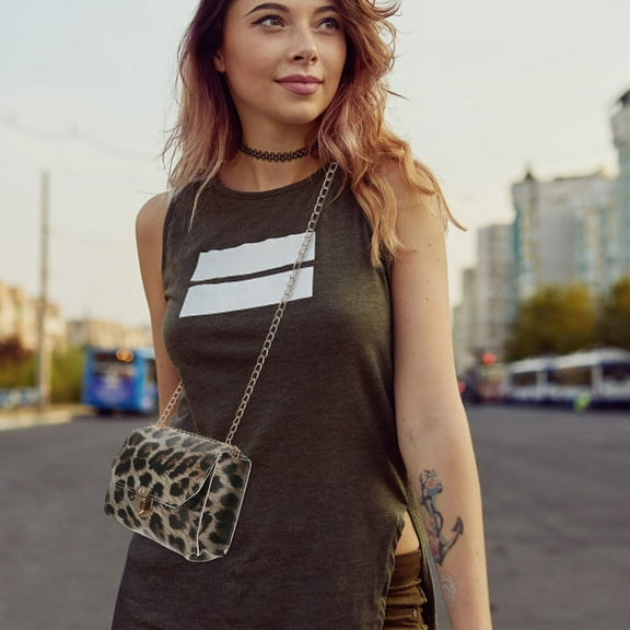 BESTYASH 1Set Women Handbags Casual PU Leopard Print Shoulder Bag for Everyday Wear