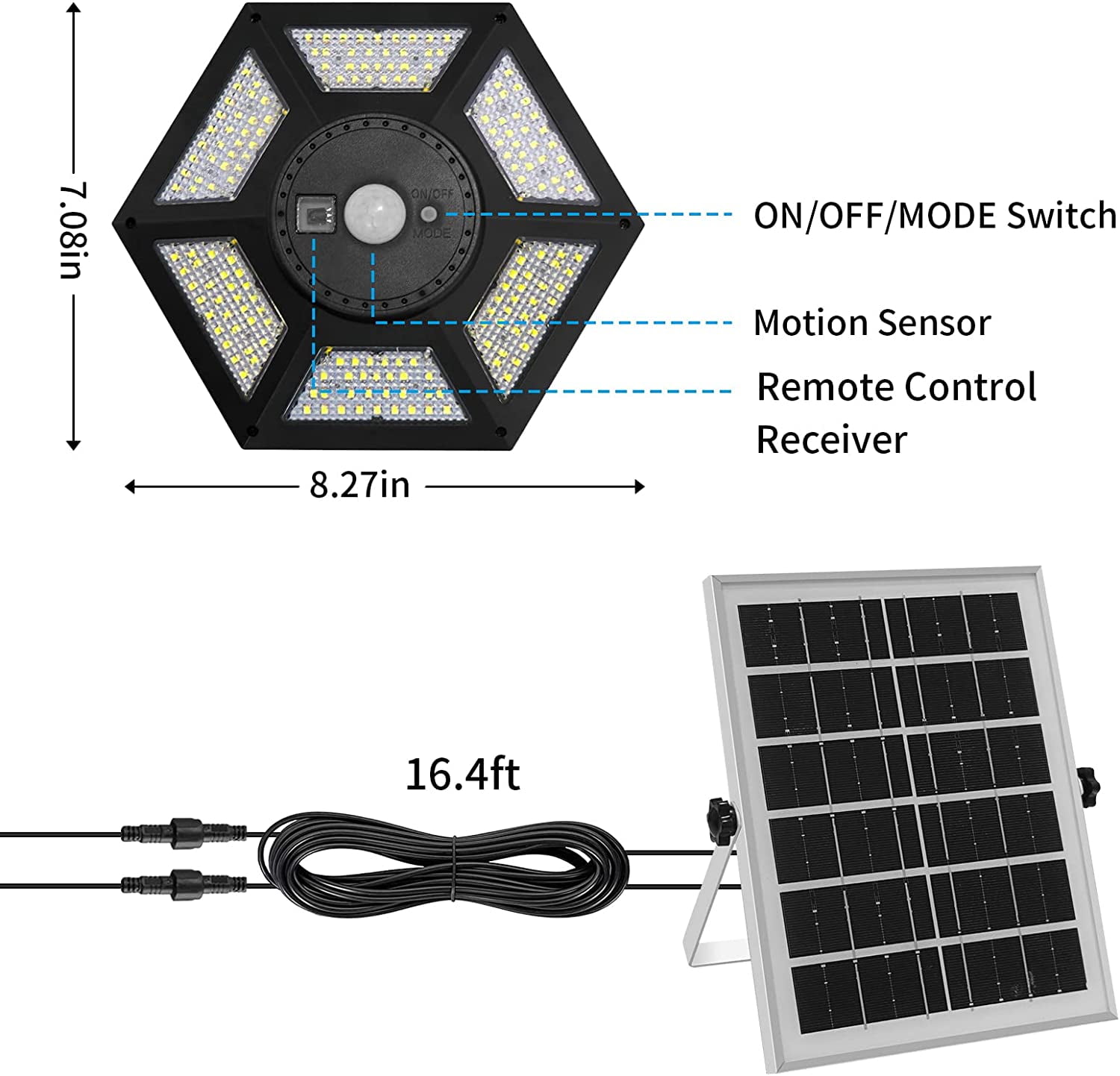Solar Shed Light Indoor Outdoor Auzev Solar Powered Pandent Daytime Work Lights with 5 Lighting Modes & 3 Timers, 180LED Solar Indoor Lights Motion Sensor with Remote Control 2 Pack