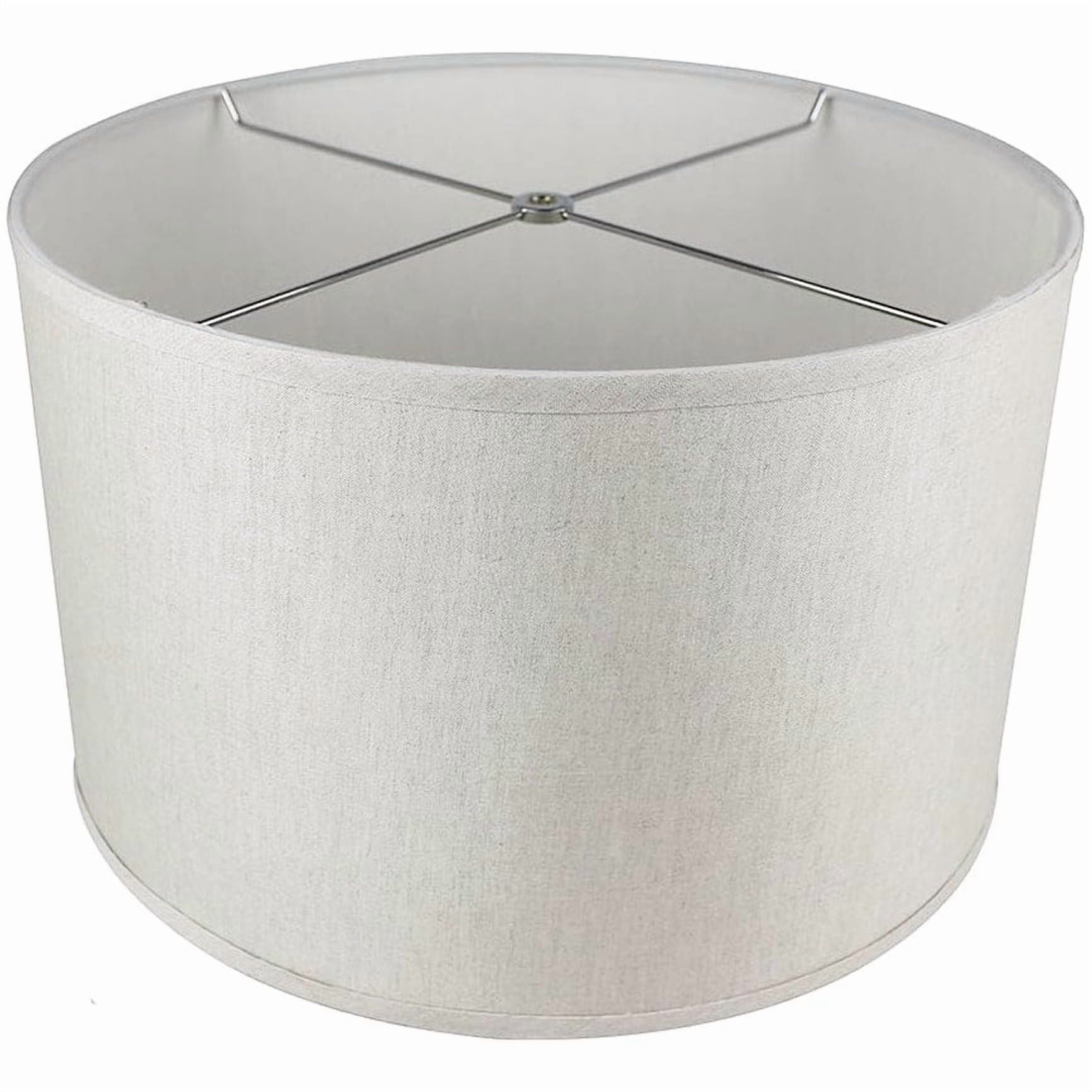 Classic Drum Smooth Linen Lamp Shade, 8" to 16" Bottom Size Off White 8"