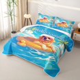 thumbnail image 3 of Homewish Golden Retriever Dog Bed Spread Queen,Cute Duck Queen Coverlet Set,Hello Summer Print Decor,3 Pieces, 3 of 7