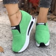 thumbnail image 2 of Rokment Platform Walking Shoes for Women 2026 Spring Fall Fashion Casual Suede Chunky Footbed Mid Heels Slip on Nursing Non-Slip Work Loafers Orthopedic Driving Sneakers Green Size 6.5, 2 of 7